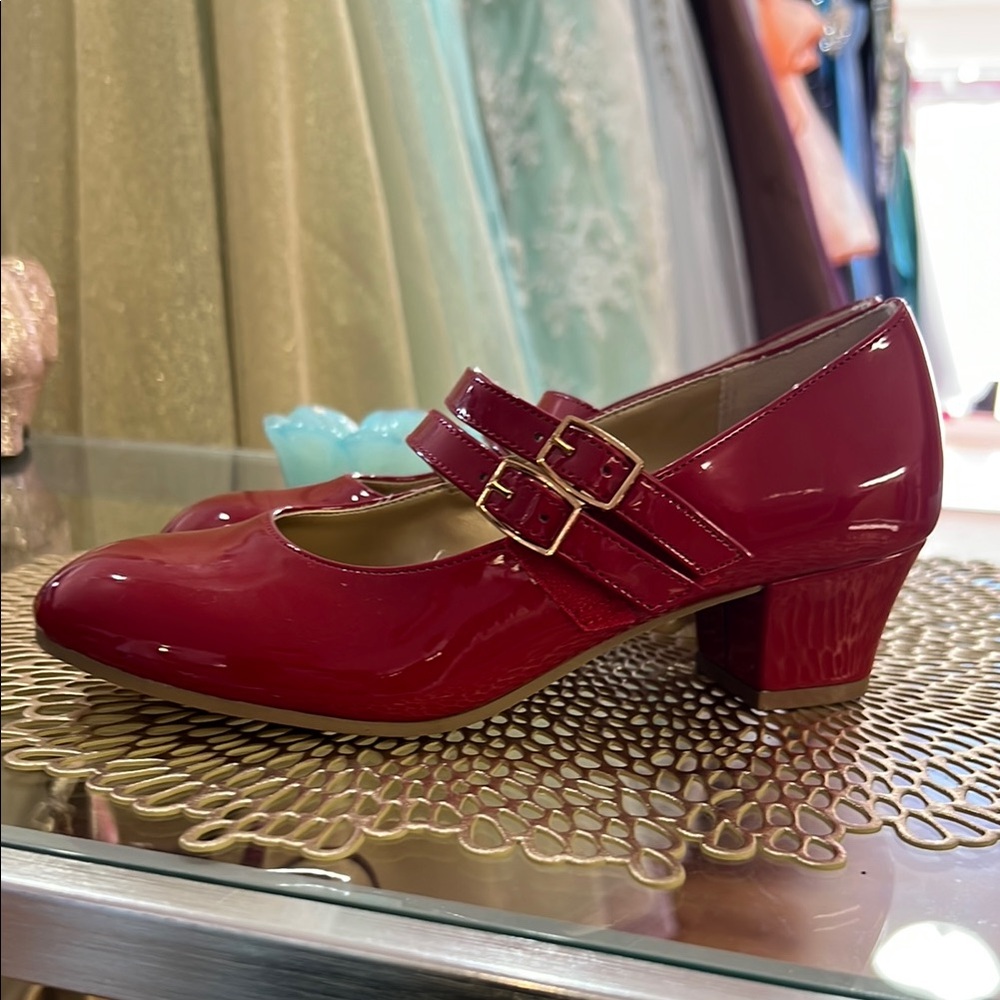 Girls Red Patent Leather Mary Jane Shoes